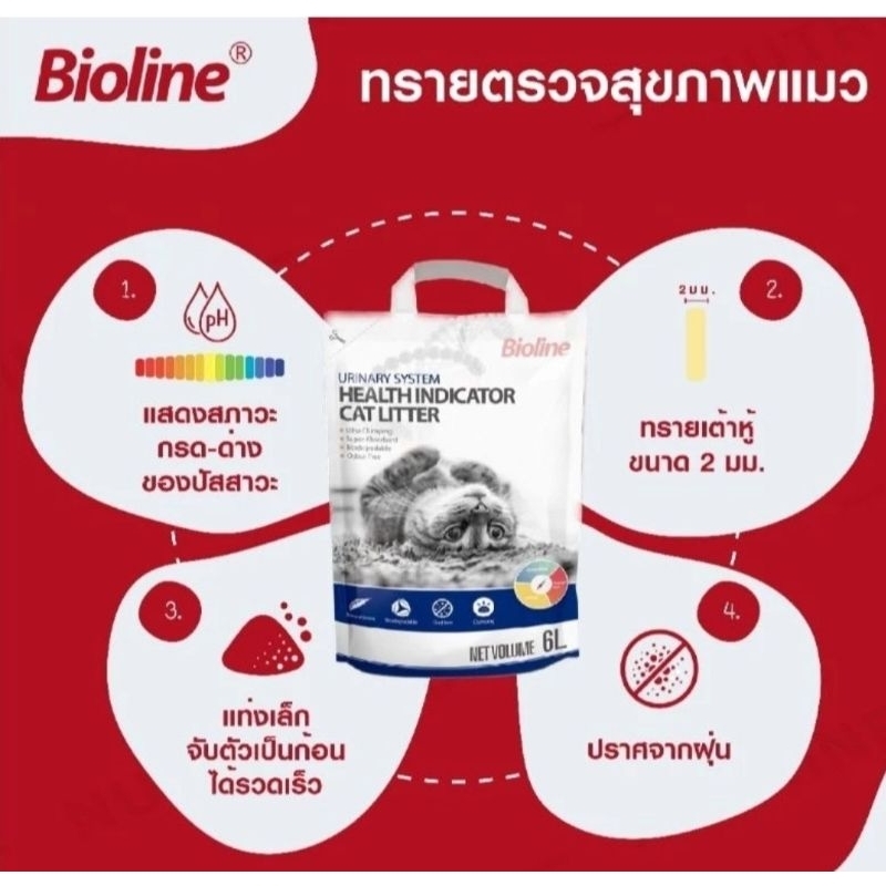 Bioline ทรายแมวตรวจสุขภาพทางเดินปัสสาวะ ขนาด 2.5 กก.