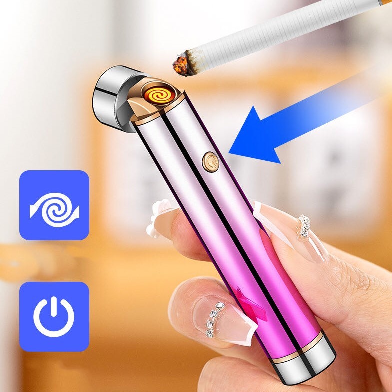 ไฟฟ้าพลาสม่า ชาร์จไฟUSB อุปกรณ์จุดไฟ เกรดพรีเมียม หน้าจอสัมผัส LED จุดไฟติดแม้มีลม ฝน