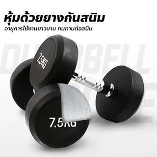 ดัมเบล Fix น้ำหนัก CoreIron แบบกลม 12.5 - 25 กก. ราคาต่อ 1 ข้าง ดัมเบลเหล็กหุ้มยาง มาตรฐานฟิตเนส อุปกรณ์ยกน้ำหนัก