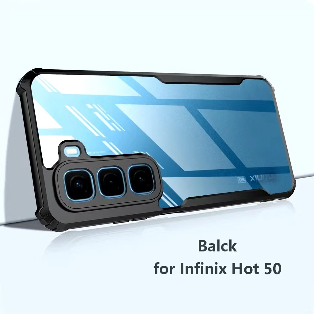 Infinix Hot 50 Pro/Infinix Hot 50 Pro+(ส่งในไทย)เคสกันกระแทกขอบสีหลังใสinfinix Hot 50 4G/infinix Hot