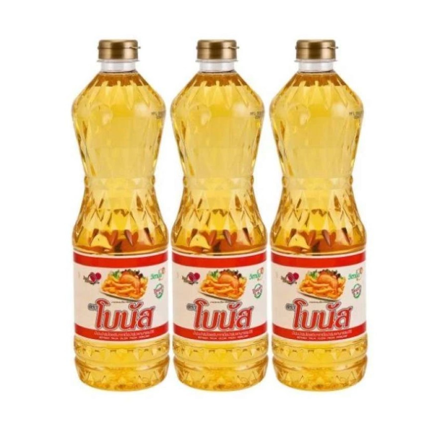 [ส่งฟรี] น้ำมันพืชโบนัส น้ำมันปาล์มโบนัส 3 ขวด ขวดละ 1 ลิตร