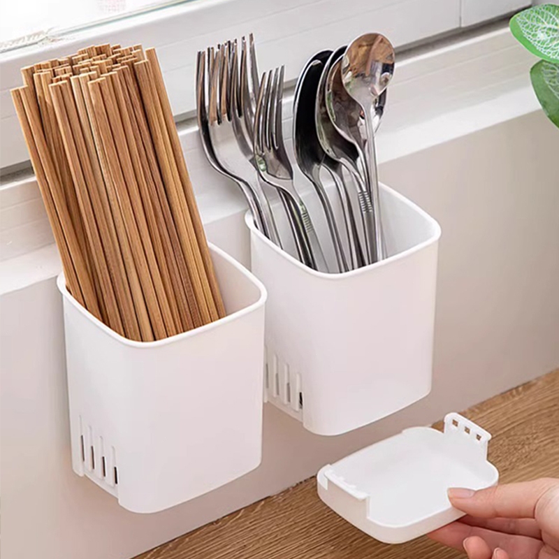 กล่องเก็บภาชนะ อุปกรณ์ติดตั้งไม่ต้องเจาะรู มีการออกแบบระบบระบายน้ำ ติดตั้งแบบแขวน ช่วยประหยัดพื้นที่ - รูปที่ 2