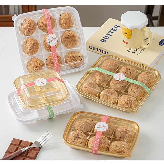 กล่องขนม 9ช่อง กล่อง 6ช่อง กล่อง 4ช่อง ฐานสีทอง ฐานสีขาว (แพ็ค 10ชุด)