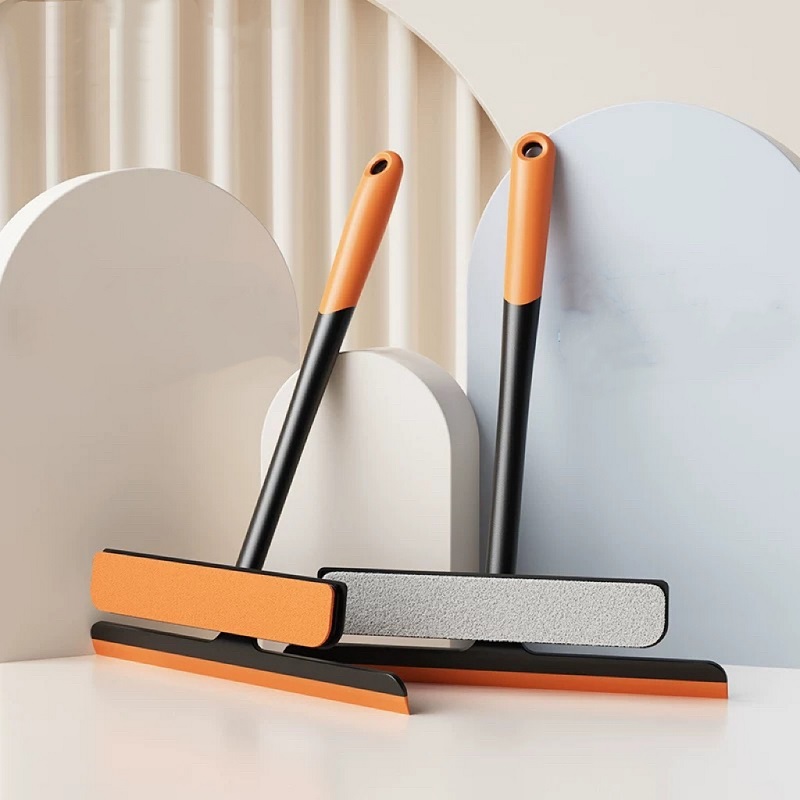 แปรงรีดน้ำ ไม้เช็ดกระจก 2 ด้าน ฟองน้ำ + ที่รีดน้ำ+แปรงผ้าสำลี ด้ามยาวปรับได้ 60-100 ซม Cutie world - รูปที่ 3