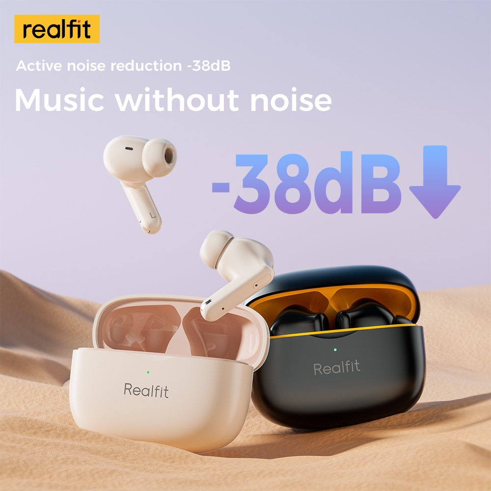 【พร้อมส่งในไทย】Realfit F3 ANC หูฟังบลูทูธ -38dB ตัดเสียงรบกวน พร้อมไมโครโฟน คุณภาพเสียงดี