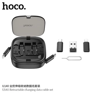 สายชาร์จ HOCO U140 สายชาร์จ All-in-one จ่ายไฟเร็วสูงสุด 60W สายยาว 95 ซม. พกพาสะดวก ใช้งานง่าย