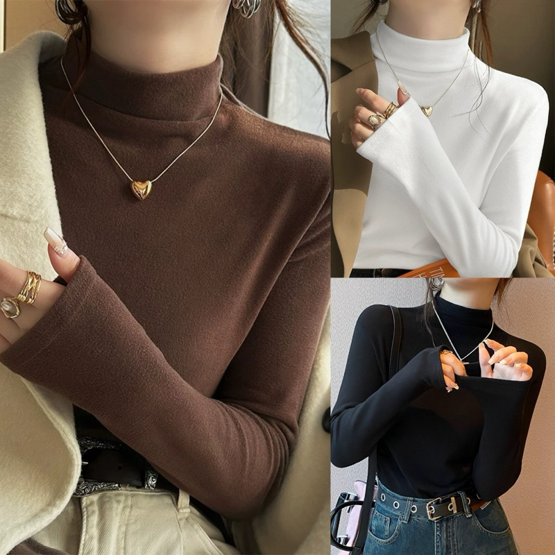 (C258) 𝐂𝐡𝐨𝐜𝐨𝐥𝐚𝐭𝐞 𝐒𝐰𝐞𝐚𝐭𝐞𝐫 เสื้อคอปีนแขนยาวผ้าหนานุ่ม กันกนาวได้ดีมาก สาวตัวเล็ก สาวอวบใส่ได้ พร้อมส่ง 3 สี/ 3 ไซส์