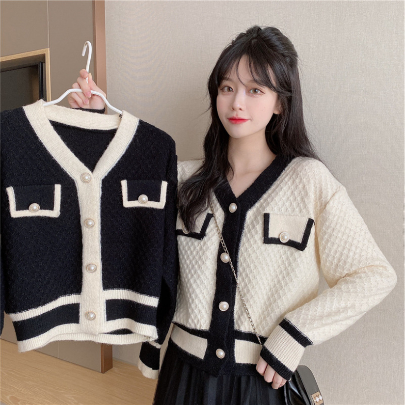 (7341) เสื้อคลุม แขนยาว ผ้าไหมพรม ทรงเข้ารูป เป็นกระดุมติด ดีเทลกระเป๋าหลอก