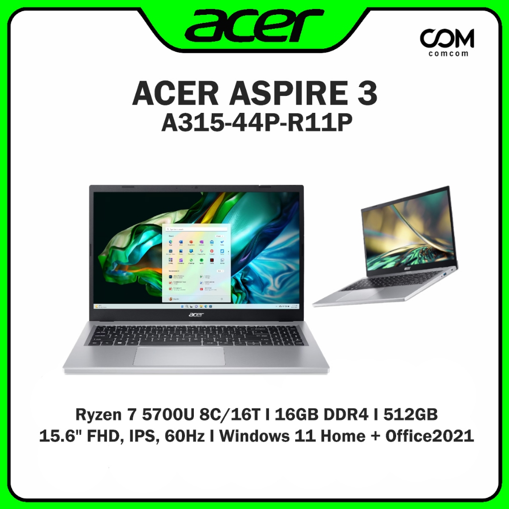 NOTEBOOK (โน้ตบุ๊ค) ACER ASPIRE 3 A315-44P-R11P BY COMCOM (2Y)