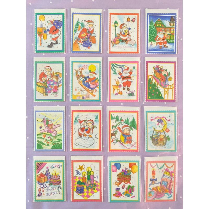 สคส กากเพชร ยุค90 การ์ดปีใหม่ การ์ดคริสต์มาส ของสะสมยุค90 Christmas🎄 greeting cards
