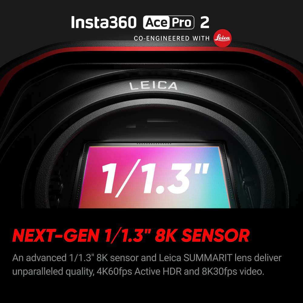 【ใหม่ล่าสุด】Insta360 Ace Pro 2 Action Camera Black กล้องแอคชั่น8K Waterproof Action Camera with Leica, 1/1.3" Sensor thumbnail 7