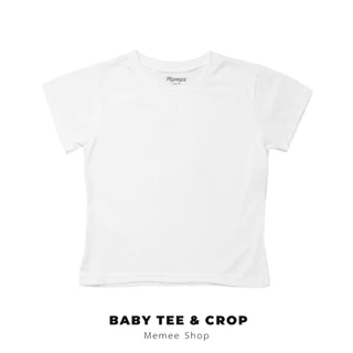 Memee ~ เสื้อยืดผ้าคอตตอน Baby Tee (สีพื้นไม่มีลาย)เสื้อผู้หญิง