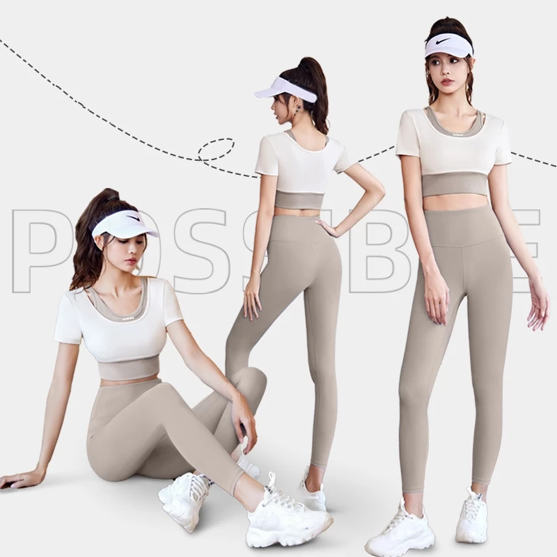 MVP Sport สปอร์ตบราแขนสั้น ทูโทน โยคะ ฟิตเนส หลายสี thumbnail 3