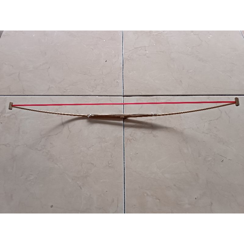 ธนูว่าว แอกว่าวแบบสวมใส่ที่คอว่าว ถอดเปลี่ยนสายได้ทำจากไม้ไผ่สีสุกใช้สายริปบิ้น ขนาด60ซม.