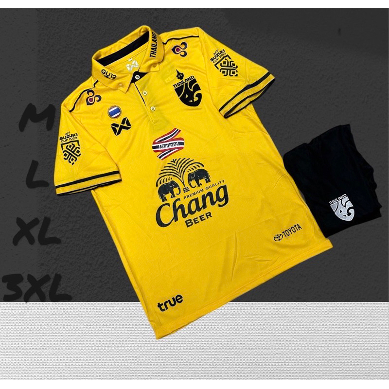 ชุดบอลชุดกีฬาคอปกเสื้อพร้อมกางเกงสินค้ามี8สีผ้านิ่มเย็นใส่สบายขนาดไซร้ M L XL 3XL