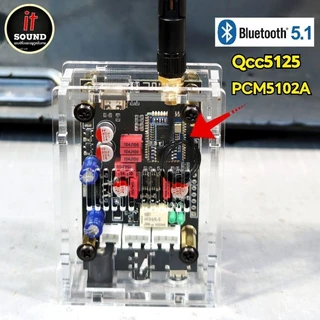 New‼️ตัวรับบลูทูธBluetooth 5.1 QCC5125( LA02) คุณภาพเสียง LDAC ไฟ5-12vdc พร้อมเคสอะคริลิคและมีเสา สำหรับเครื่องขยายเสียง
