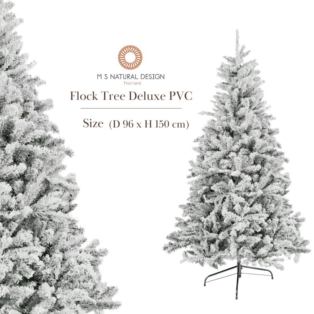 130150 Flock Tree Deluxe PVC (H150xD96 cm.) - Royal Christmas Tree ต้นคริสต์มาส