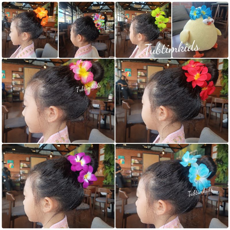 TTK007 ยางรัดผมดอกไม้ผ้า มาลัยดอกไม้ ประดับผม กำไลแขน