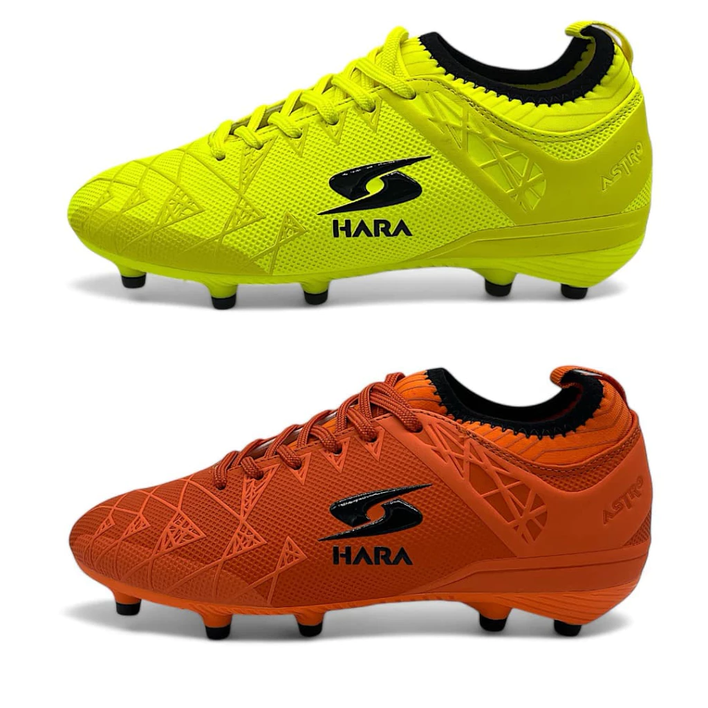 HARA Sport รุ่น Astro รองเท้าสตั๊ดหุ้มข้อเด็ก หน้ากว้าง รองเท้าฟุตบอล สำหรับเด็ก รุ่น F31K สีส้ม/เหลืองมะนาว