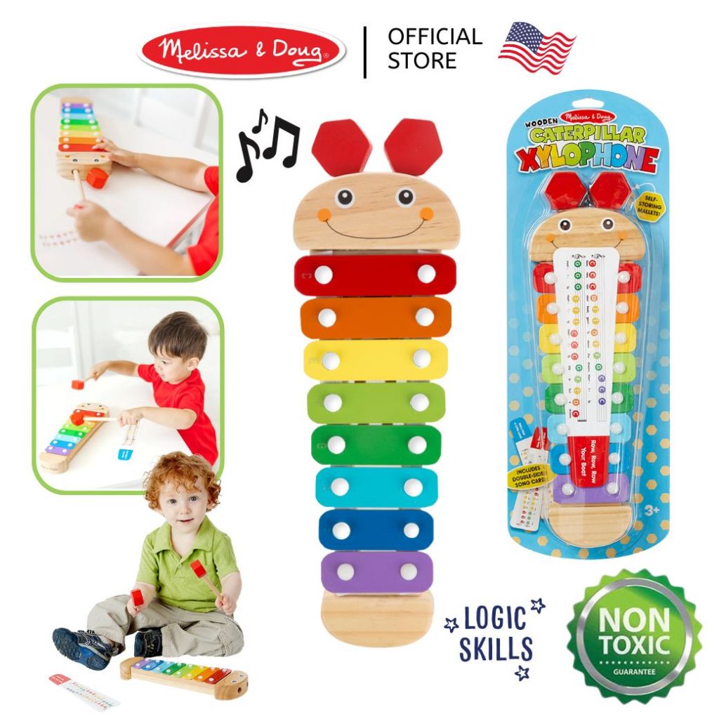 (ของแท้ USA) ไซโลโฟน ครบเสียง Wooden Xylophone ของเล่นดนตรี ระนาดเด็ก Melissa & Doug ดนตรีเด็ก 8964
