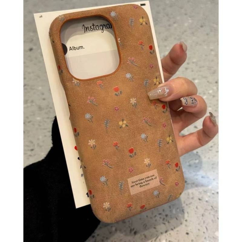 เคส สำหรับ ไอโฟน สินค้าพร้อมส่งจากไทย สำหรับ Iphone หนังน้ำตาลดอกไม้ รหัสTPU-r1855