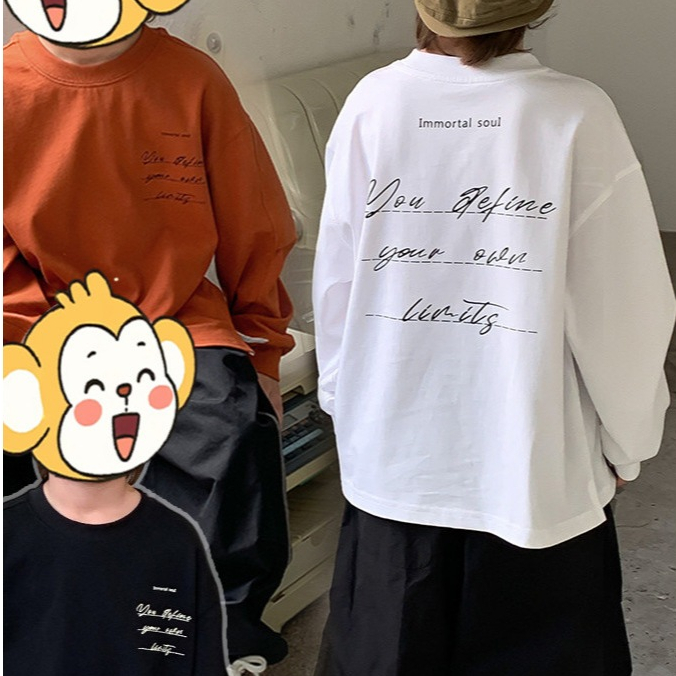 [ส่งไวจากไทย] *แค่เสื้อ* เสื้อแขนยาวเด็ก เสื้อแขนยาวเด็กสีพื้น เสื้อเด็กสไตล์มินิมอล ดีไซน์หล่อ เท่ เนื้อผ้านิ่ม ใส่สบาย