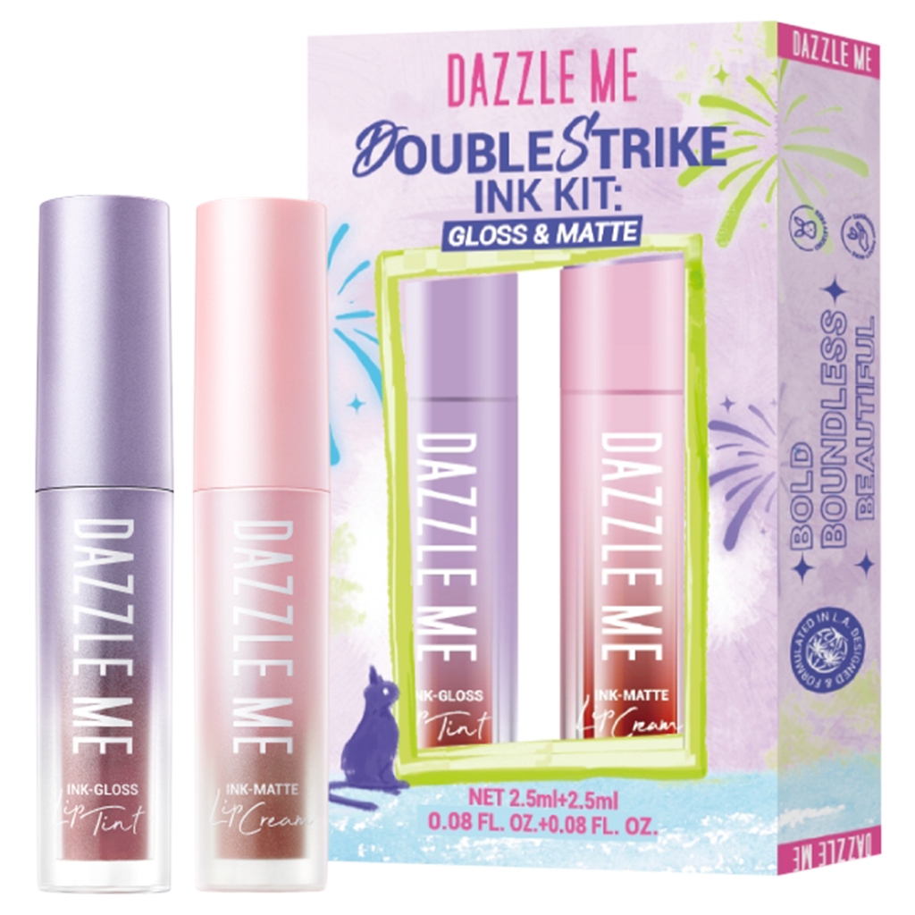 DAZZLE ME Double Strike Ink Kit: Gloss & Matte (2 ชิ้น) แดซเซิล มี ดับเบิ้ล สไตรค์ อิ้งค์ คิท: กลอส & แมตต์