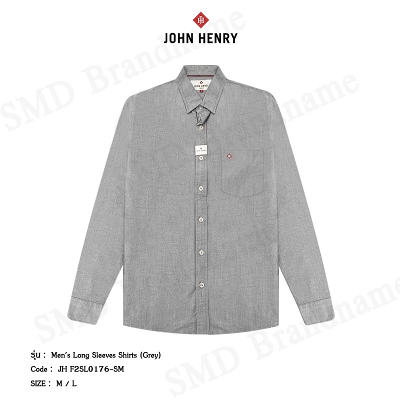 John Henry เสื้อเชิ้ตแขนยาว รุ่น Men's Long Sleeves Shirts (Grey) Code: JH F2SL0176-SM