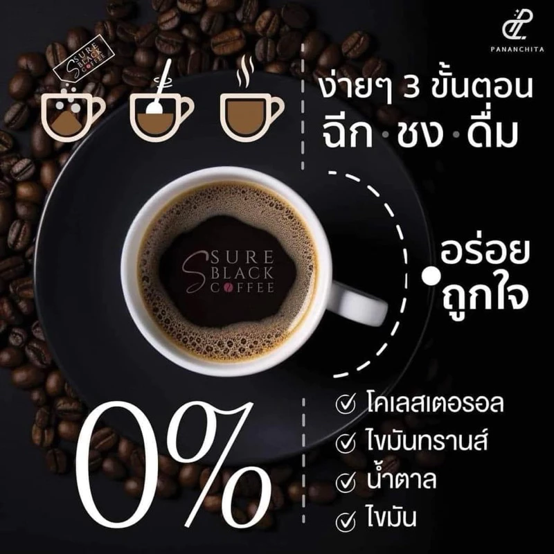 [เซต1เดือน] 3 กล่อง เอสชัวร์กาแฟ/กาแฟดำ/โกโก้ คุมหิว อิ่มนาน แบรนด์ปนันชิตา - ของแท้บริษัท thumbnail 8