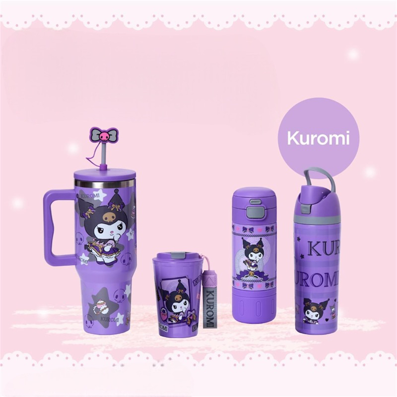 แก้วน้ำสุญญสกาศ Sanrio แก้วเก็บความเย็น ลาย Chinnamoroll & Kuromi ลิขสิทธิ์แท้ 100%