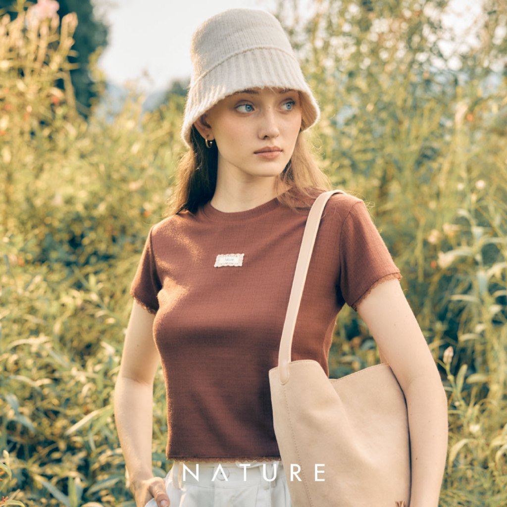 nature.bkk - TPN05206 เสื้อยืดริบเบบี้ทีลายลูกไม้ Nature winter rib babytee