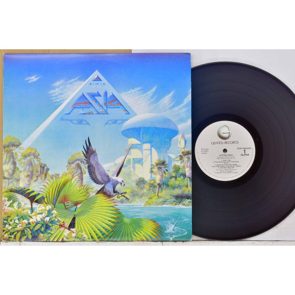 1 แผ่นเสียง 12นิ้ว i77 ASIA -ALFHA แผ่นVG++/NM ริ้วรอยบาง เสียงรบกวนน้อยนิดไม่มีรอยลึก แผ่นล้างทำควา