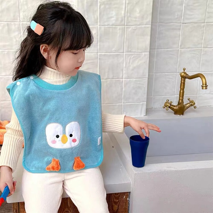 (กันน้ำ) ผ้ากันเปื้อนเด็ก สำหรับใส่กันน้ำ รุ่นผ้าขนหนูไมโคไฟเบอร์ BIBWASH