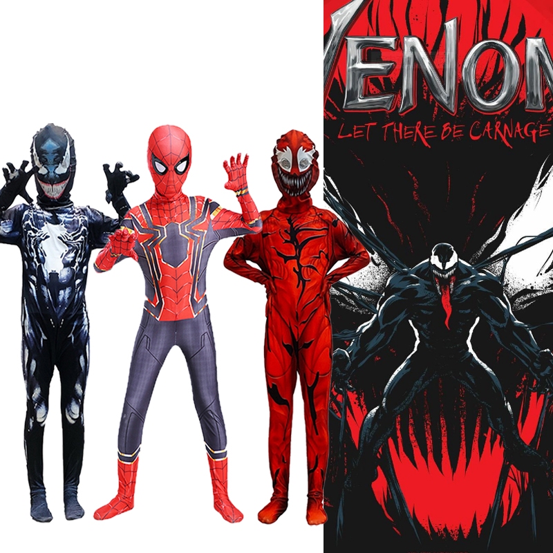 🇹🇭 Halloween Venom ชุดสไปเดอร์แมน เด็กและผู้ใหญ่ spiderman ชุดซุปเปอร์ฮีโร่ ชุดแฟนซี ซูเปอร์ฮีโร่ เส