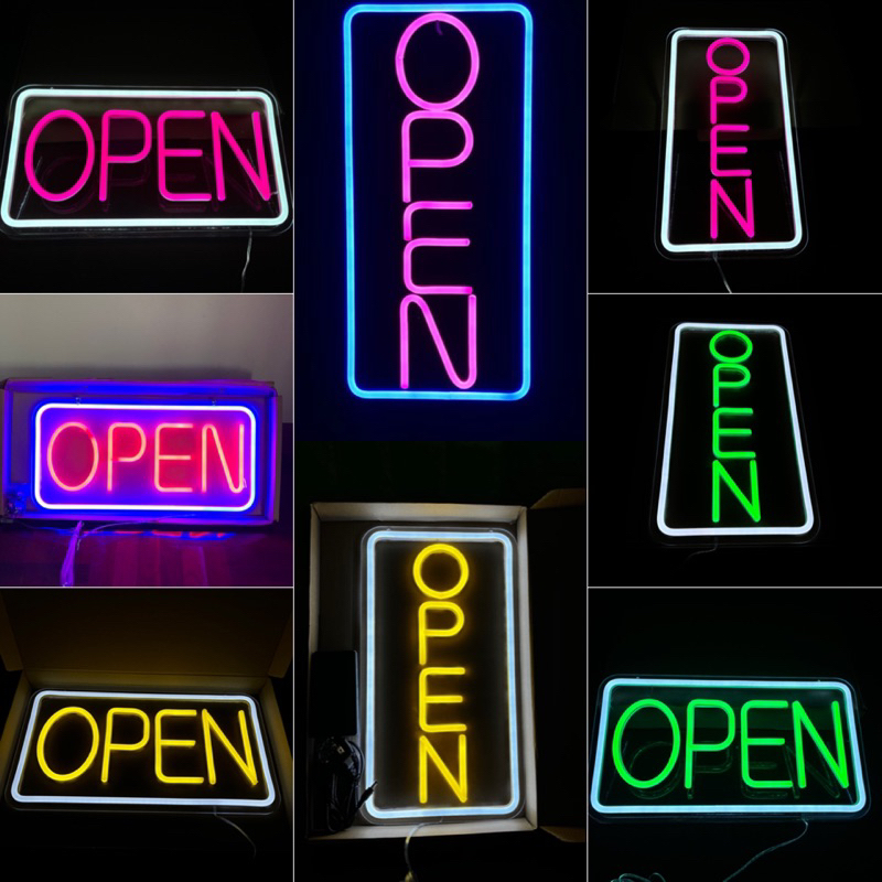 ป้ายไฟ ป้ายไฟร้าน ป้ายไฟตัวอักษร ป้ายไฟled ป้ายไฟOPEN ขนาด42x23cm ราคา790บาท