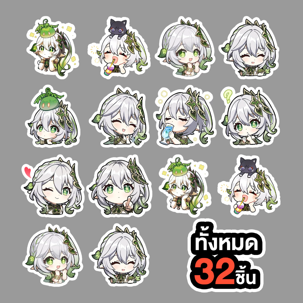 สติกเกอร์ Genshin Impact Nahida ติดหมวกกันน็อคและรถ กันน้ำ thumbnail 3