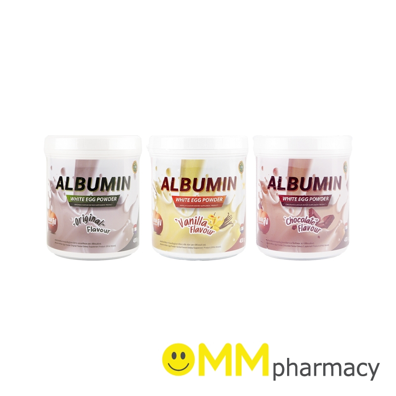 ALBUMIN WHITE EGG POWDER 400G.ผงอัลบูมินจากไข่ขาว
