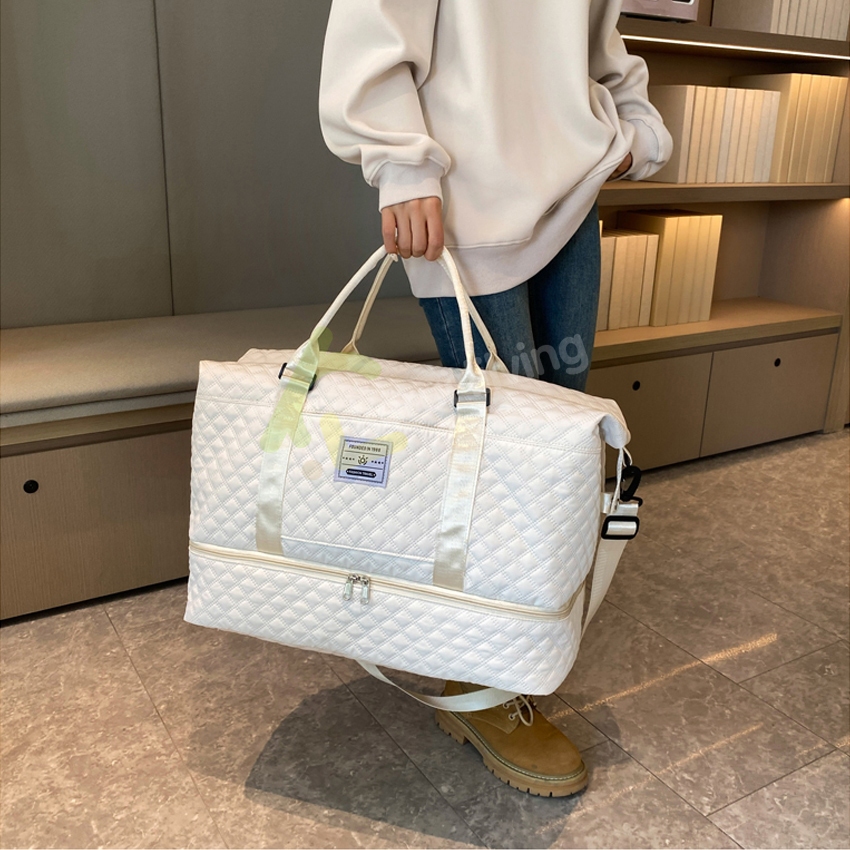 กระเป๋าเสื้อผ้า travel bag กระเป๋าเดินทางแบบถือ ขนาดใหญ่ จุของได้เยอะ มีหลายช่อง กระเป๋าสะพาย