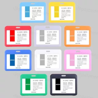 ที่ใส่บัตรทำงานใสสองด้าน ที่ใส่บัตรทำงาน ฟิล์มกันรอยบัตรกันน้ำและทนทาน แนวตั้ง/แนวนอน ที่ใส่บัตร+สายคล้องคอ กรอบบัตรPP
