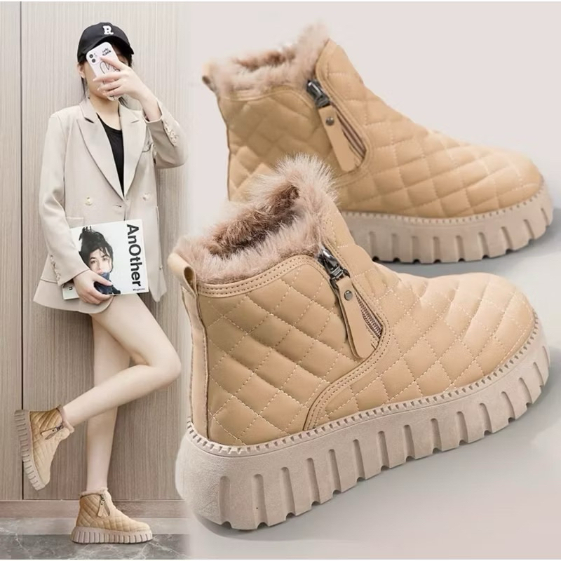 Sz.36-40 รองเท้าบูทกันหนาว Street Shooe กันน้ำบุขน