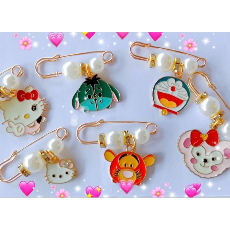 พร้อมส่ง เข็มกลัดคนท้องA017 ไข่มุก2เม็ดการ์ตูน