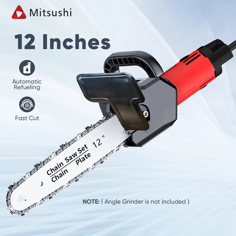 Mitsushi MZHQ115 หัวบาร์เลื่อยโซ่ เลื่อยลูกหมู 12 นิ้ว เลื่อยติดหินเจียร์ เลื่อยยนต์ (ไม่รวมหินเจียร）
