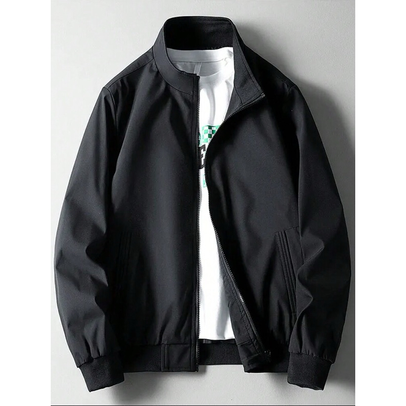 [ส่งต่อ,แกะลอง] เสื้อแจ็คเก็ต jacket ผู้ชาย สีดำ Size XL เสื้อกันลม เสื้อกันหนาว Shein