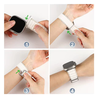 สายนาฬิกาวงแหวนไนลอนเหมาะสำหรับ iwatch series 11/10//9/8/7/6/5/4/SE/1 สายสบายและระบายอากาศได้ 41/42/44/46/46/49/38/40mm