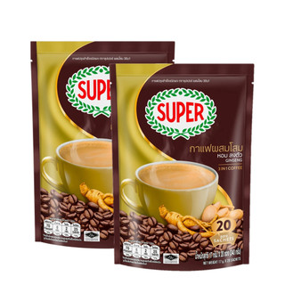 Super Coffee Ginseng 3in1 ซุปเปอร์ กาแฟผสมโสม 17g. x 20ซอง (2แพค)