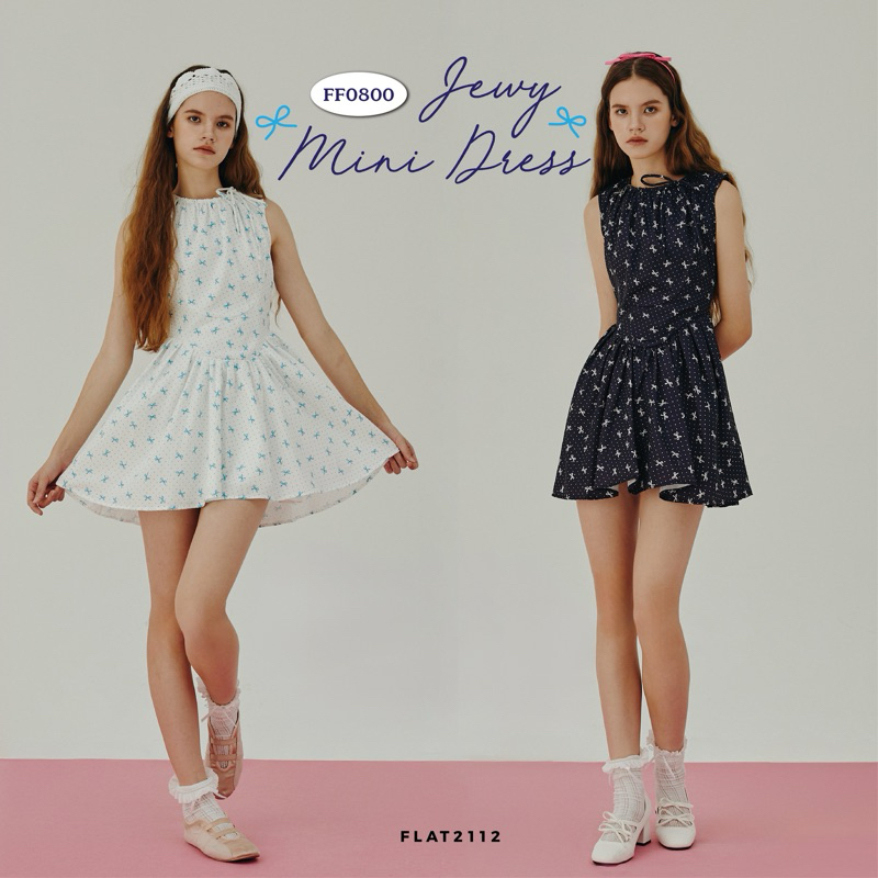 FLAT2112 FF0800 : JEWY MINI DRESS มินิเดรส แขนกุด