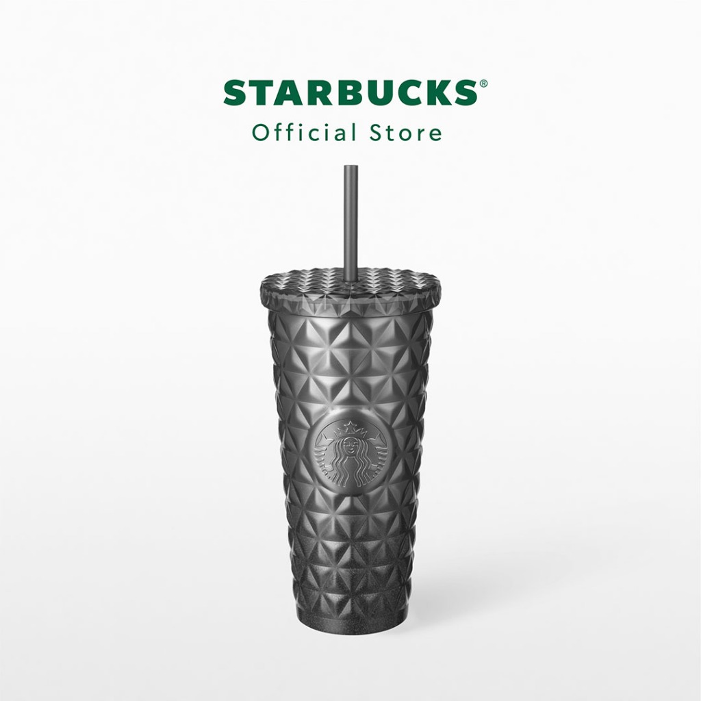 Starbucks Stainless Steel Silver Grey Diamond Cold Cup 20oz. ทัมเบลอร์สตาร์บัคส์สแตนเลสสตีล ขนาด 20ออนซ์ A11160267
