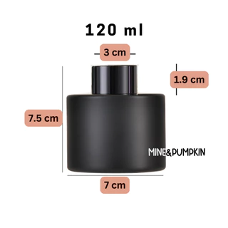 【M&P】ขวดแก้วเปล่าก้านไม้หอมระเหย 120ml Reed Diffuser ขวดก้านไม้ปรับอากาศ ขวดสีฝาอลูมิเนียมสีดำ เงิน