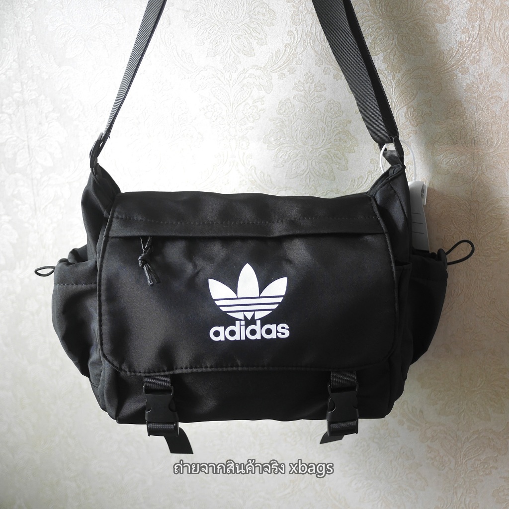 Adidas Messenger มีหูรูดด้านข้าง ทรงน่ารัก ใบใหญ่ ใส่ของได้เยอะ หนังสือเรียน ไอแพด สายยาว