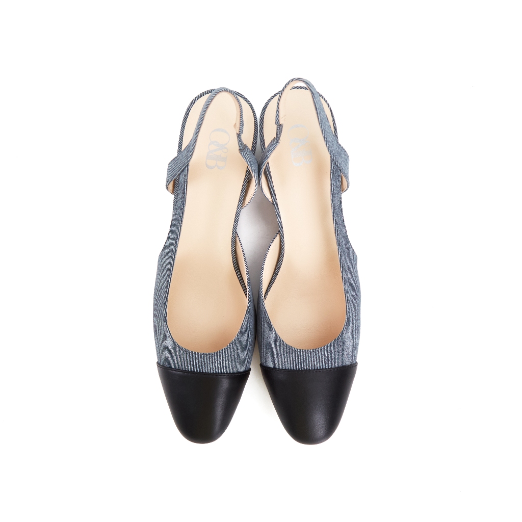 O&B รองเท้าหนังแท้ รุ่น FEMME HEELS IN DARK DENIM-11205SU07547F_H4BLXX
